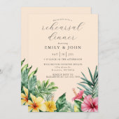 ピーチウォーターカラートロピカルリハーサルディナー 招待状 (正面/裏面)