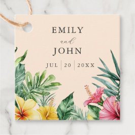 ピーチウォーターカラートロピカル結婚フローラサンキュー フェイバータグ