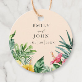 ピーチウォーターカラートロピカル結婚フローラサンキュー フェイバータグ