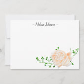 ピーチウォーターカラーバラ パーソナライズされた ノートカード (正面)