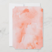 ピーチウォーターカラーフラワーズモダン結婚式招待状 招待状 (裏面)