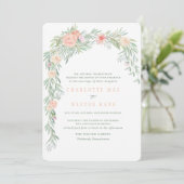 ピーチウォーターカラーフラワー結婚式招待状 招待状 (スタンド正面)