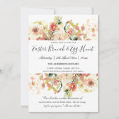ピーチウォーターカラーフローライースターブランチ&卵狩り 招待状 (正面)