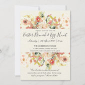 ピーチウォーターカラーフローライースターブランチ&卵狩り 招待状 (正面)