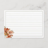 ピーチウォーターカラーフローラセージブライダルシャワーレシピ エンクロージャーカード (裏面)