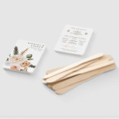 ピーチウォーターカラーフローラ結婚式 プログラムファン ハンドファン (組立なし)