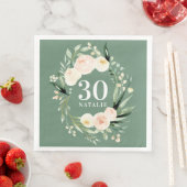 ピーチウォーターカラーフローラ30th誕生日パーティーデコール (インサイチュ)