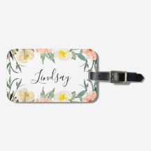 ピーチウォーターカラーフローラ モノグラムの