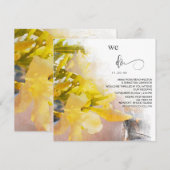 *~*ピーチウォーターカラーフローラAR15 QR RSVP 結婚's I 招待状 (正面/裏面)