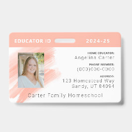 ピーチウォーターカラーホームスクール教育者IDバッジ バッジ