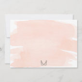 ピーチウォーターカラー金ゴールドランジェリーパーティーブライダルシャワー 招待状 (裏面)