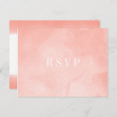 ピーチウォーターカラーRSVPカード インビテーションポストカード (正面/裏面)