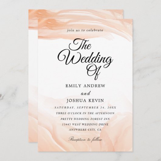 ピーチウォーター洗剤 | peach結婚式招待状 招待状 (正面/裏面)