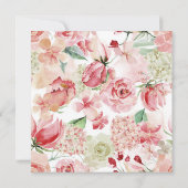 ピーチウォーター縁どカラーフローラ結婚ズスクエア 招待状 (裏面)