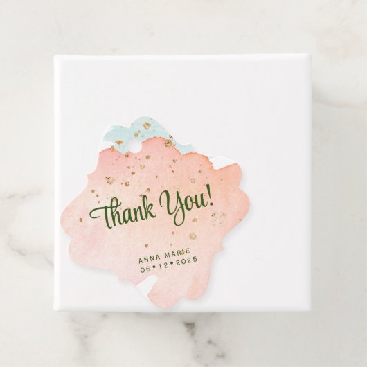 ピーチウォーター色と金ゴールドキラキラ フェイバータグ (インサイチュ)