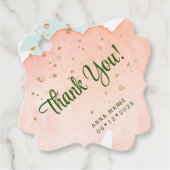 ピーチウォーター色と金ゴールドキラキラ フェイバータグ (正面)