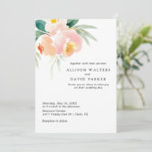 ピーチウォーター色フローラ結婚式招待状カード 招待状 (スタンド正面)