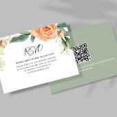 ピーチウォーター色フローラQRコードRSVP 出欠カード