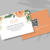 ピーチウォーター色フローラQRコードRSVP 出欠カード