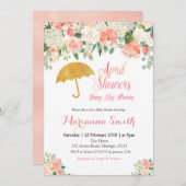 ピーチエイプリルシャワーブリングメイフラワーズ招待状 招待状 (正面/裏面)