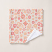 ピーチエリー野草草草模様 バスタオルセット (ウォッシュタオル)