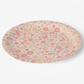 ピーチエリー野草草草模様 ペーパープレート (アングル)