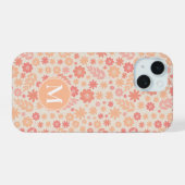ピーチエリー野草草草模様 iPhone 15ケース (裏面横)