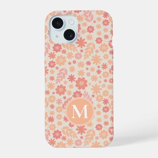 ピーチエリー野草草草模様 iPhone 15ケース (裏面)
