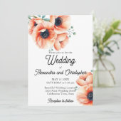 ピーチエレガントアンドコーラルポピーフローラ結婚ズ 招待状 (スタンド正面)