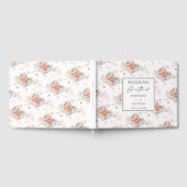 ピーチエレガントウォーターフローラ結婚ズゲストブック ゲストブック (全面)