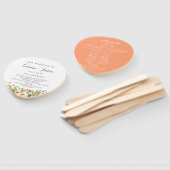 ピーチエレガントウォーター色フローラ結婚式 プログラム ハンドファン (組立なし)