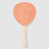 ピーチエレガントウォーター色フローラ結婚式 プログラム ハンドファン (裏面)