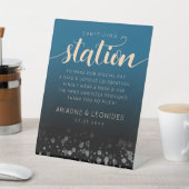 ピーチエレガントオセアニックブルー結婚ズサニタイズ 台座サイン (インサイチュ)