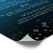 ピーチエレガントオセアニックブルー結婚ズ飲料バーメニュー ポスター (角)