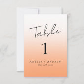 ピーチエレガントオレンジフズ結婚のテーブル番号 (正面)