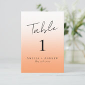 ピーチエレガントオレンジフズ結婚のテーブル番号 (スタンド正面)