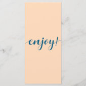 ピーチエレガントオーシャニックブルー結婚のディナーメニュー メニュー (裏面)