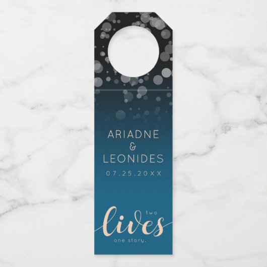 ピーチエレガントオーシャ結婚ニックブルーの2ライフ1ストーリー ボトルネックタグ (正面)