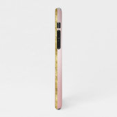 ピーチエレガントガーリー金ゴールドグリッターパターンモノグラム iPhoneケース (左側)