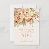 ピーチエレガントクリームフローラ誕生日 サンキューカード (正面)