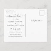 ピーチエレガントクリーム金ゴールドフローラ保存日 案内ポストカード (裏面)