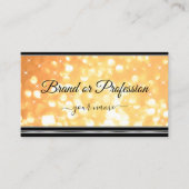 ピーチエレガントグリッタースターズブラックシルバ縁どー 名刺 (正面)