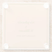 ピーチエレガントシンプル金ゴールド名結婚のデコール ガラスコースター (裏面)