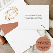 ピーチエレガントテラコッタ結婚フローラとRSVP オールインワン招待状