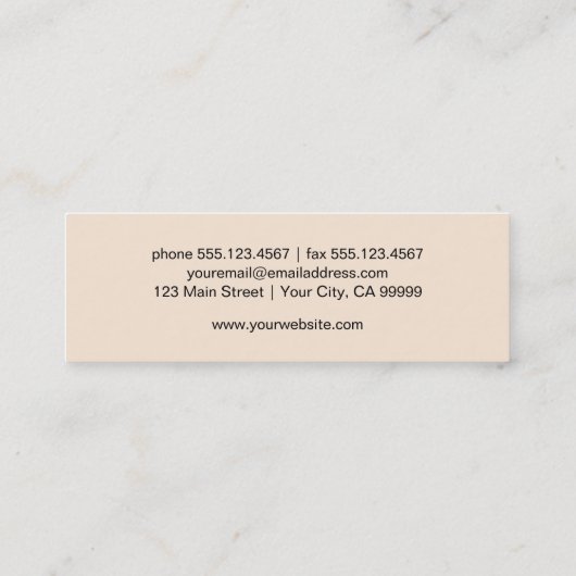 ピーチエレガントバタフライミニマルプロフェッショナル スキニー名刺 (裏面)