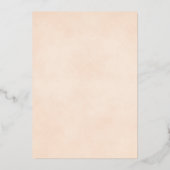 ピーチエレガントバラとバラ金ゴールドブライダルシャワー 箔招待状 (裏面)