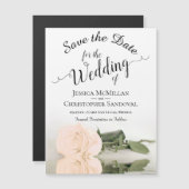 ピーチエレガントバラウェディングデイトマグネットを保存 (正面/裏面)