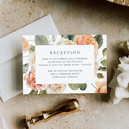 ピーチエレガントバラウェディングレセプション エンクロージャーカード