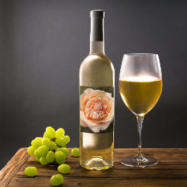 ピーチエレガントバラパーソナライズされたブライダルシャワー ワインラベル