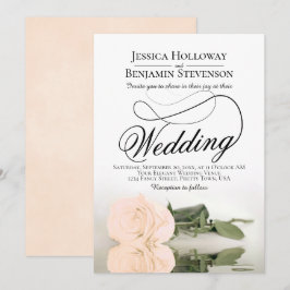 ピーチエレガントバラリフレクションロマン結婚ティック 招待状